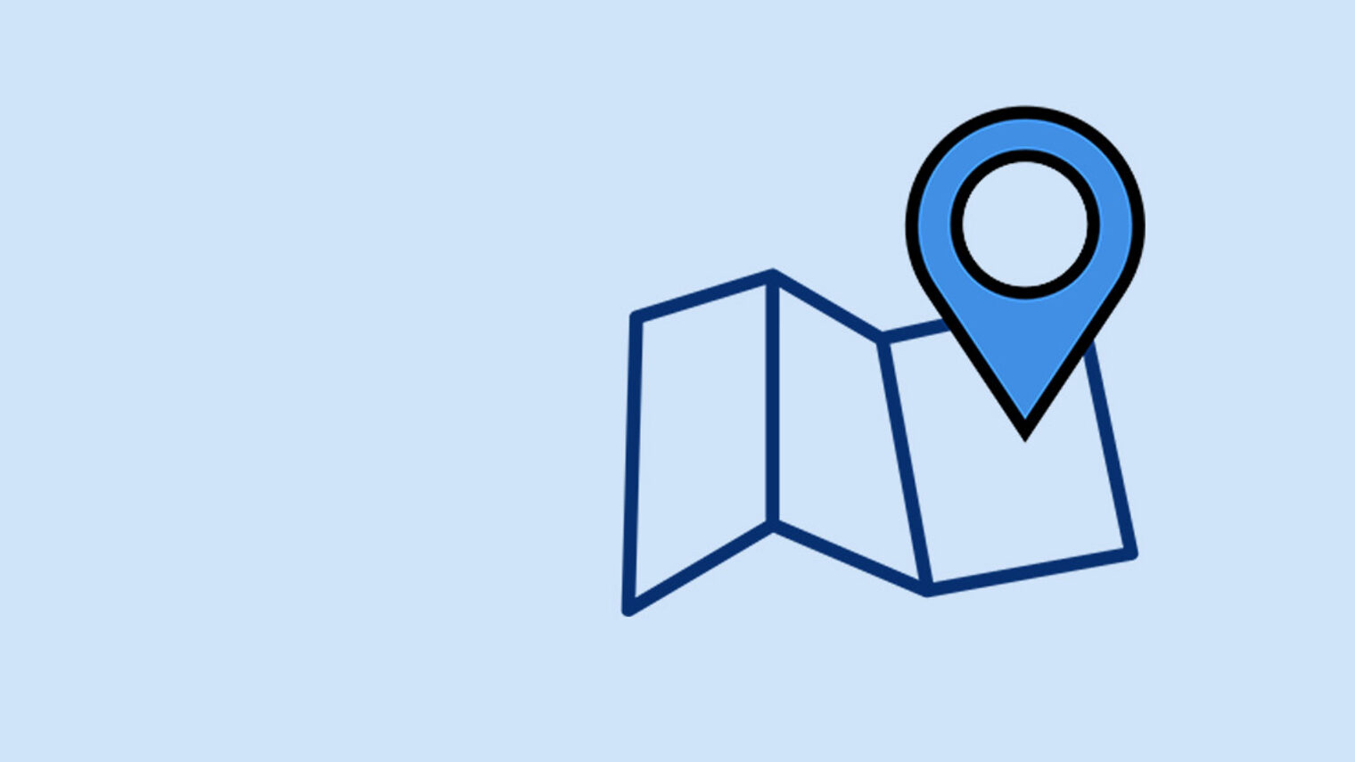 Icon PIN auf einer gezeichneten Karte